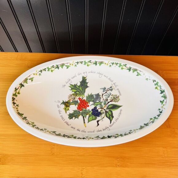 Portmeirion HOLLY and THE IVY 15.5” Oval Low Sovereign Server Serving Platter - Picture 1 of 10